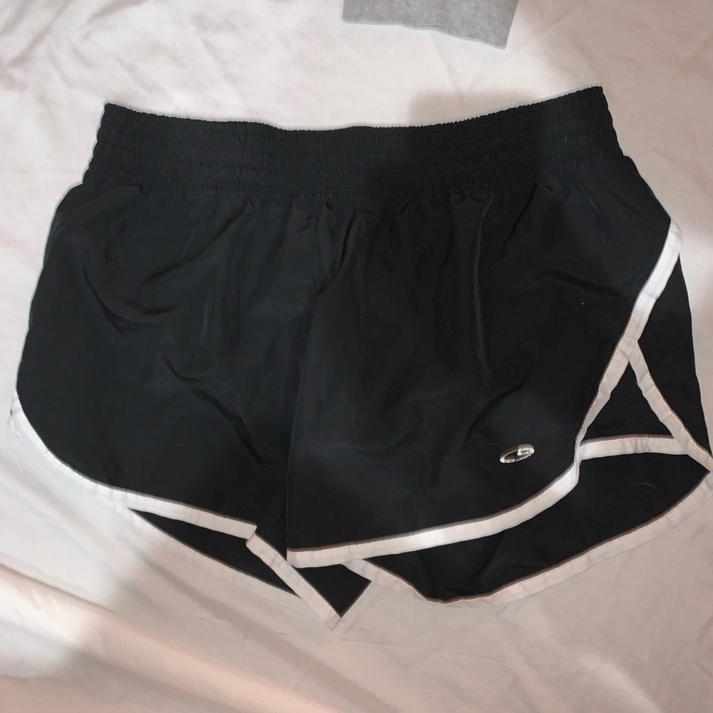 Black championship running shorts